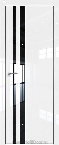 Дверь Profil Doors 16LK цвет Белый люкс кромка BLACK EDITION с 4-х сторон стекло Lacobel Черный лак