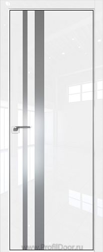 Дверь Profil Doors 16LK цвет Белый люкс кромка BLACK EDITION с 4-х сторон стекло Lacobel Серебро Матлак