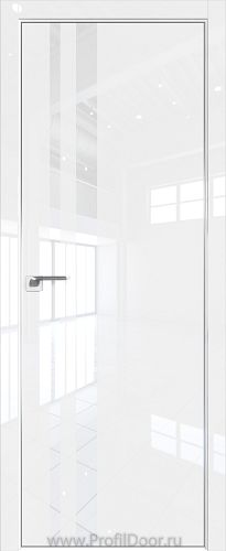 Дверь Profil Doors 16LK цвет Белый люкс кромка Матовый Алюминий с 4-х сторон стекло Lacobel лак Классик