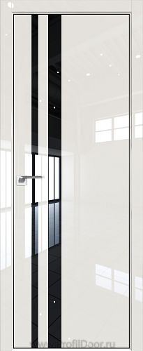 Дверь Profil Doors 16LK цвет Магнолия люкс кромка BLACK EDITION с 4-х сторон стекло Lacobel Черный лак