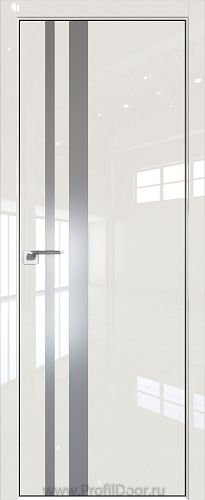 Дверь Profil Doors 16LK цвет Магнолия люкс кромка BLACK EDITION с 4-х сторон стекло Lacobel Серебро Матлак