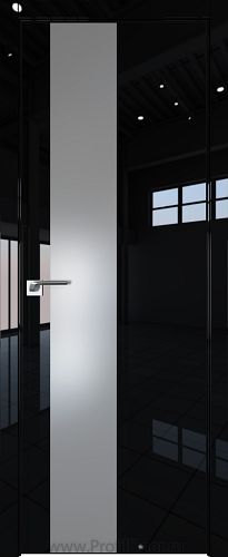 Дверь Profil Doors 5LK цвет Черный люкс кромка BLACK EDITION с 4-х сторон стекло Lacobel Серебро Матлак