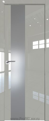 Дверь Profil Doors 5LK цвет Галька люкс кромка ABS Черная матовая с 4-х сторон стекло Lacobel Серебро Матлак