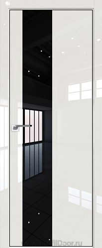 Дверь Profil Doors 5LK цвет Магнолия люкс кромка BLACK EDITION с 4-х сторон стекло Lacobel Черный лак