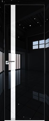 Дверь Profil Doors 6LK цвет Черный люкс кромка Матовый Алюминий с 4-х сторон стекло Lacobel лак Классик