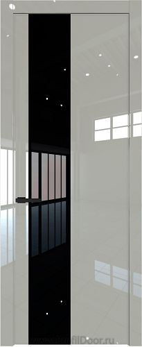 Дверь Profil Doors 19LW цвет Галька люкс стекло Lacobel Черный лак молдинг Черный матовый