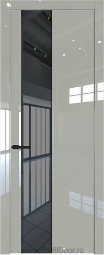 Дверь Profil Doors 19LW цвет Галька люкс стекло Зеркало Grey молдинг Черный матовый