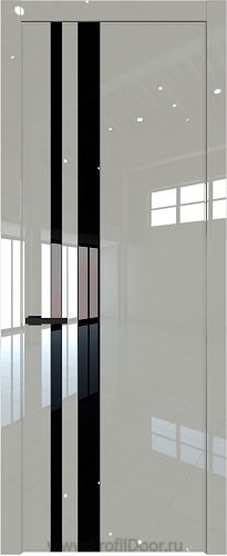 Дверь Profil Doors 20LW цвет Галька люкс стекло Lacobel Черный лак молдинг Черный матовый