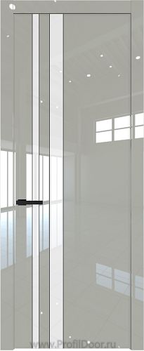 Дверь Profil Doors 20LW цвет Галька люкс стекло Lacobel лак Классик молдинг Черный матовый