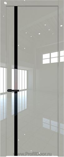 Дверь Profil Doors 21LW цвет Галька люкс стекло Lacobel Черный лак молдинг Черный матовый