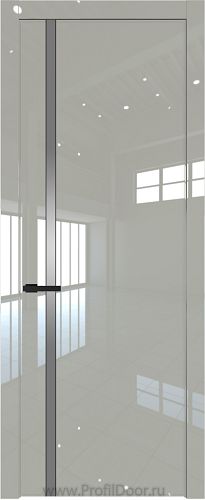 Дверь Profil Doors 21LW цвет Галька люкс стекло Lacobel Серебро Матлак молдинг Черный матовый