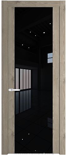 Дверь Profil Doors 1.7N цвет Каштан Темный стекло Черный Лак