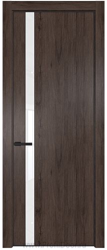 Дверь Profil Doors 18NE цвет Дуб Тобакко кромка Черный матовый RAL9005 стекло Lacobel лак Классик