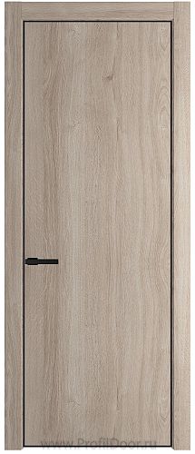 Дверь Profil Doors 1NE цвет Дуб Сонома кромка Черный матовый RAL9005