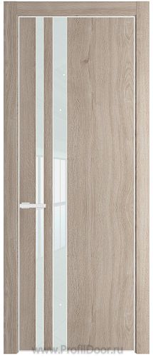 Дверь Profil Doors 20NE цвет Дуб Сонома кромка Белый матовый RAL9003 стекло Lacobel Белый лак