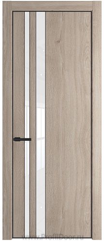 Дверь Profil Doors 20NE цвет Дуб Сонома кромка Черный матовый RAL9005 стекло Lacobel лак Классик