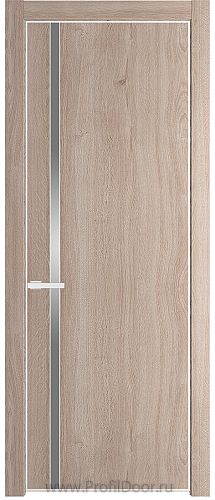 Дверь Profil Doors 21NE цвет Дуб Сонома кромка Белый матовый RAL9003 стекло Lacobel Серебро Матлак