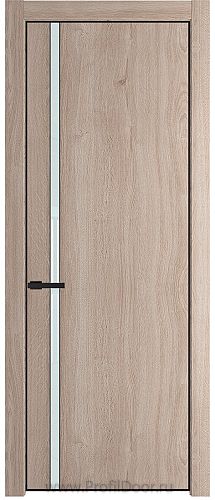Дверь Profil Doors 21NE цвет Дуб Сонома кромка Черный матовый RAL9005 стекло Lacobel Белый лак