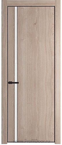 Дверь Profil Doors 21NE цвет Дуб Сонома кромка Черный матовый RAL9005 стекло Lacobel лак Классик