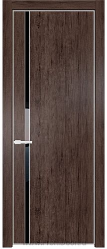 Дверь Profil Doors 21NE цвет Дуб Тобакко кромка Белый матовый RAL9003 стекло Lacobel Черный лак