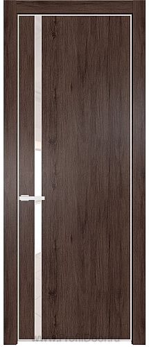 Дверь Profil Doors 21NE цвет Дуб Тобакко кромка Белый матовый RAL9003 стекло Lacobel Перламутровый лак