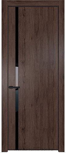 Дверь Profil Doors 21NE цвет Дуб Тобакко кромка Черный матовый RAL9005 стекло Lacobel Черный лак