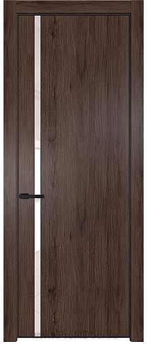 Дверь Profil Doors 21NE цвет Дуб Тобакко кромка Черный матовый RAL9005 стекло Lacobel Перламутровый лак