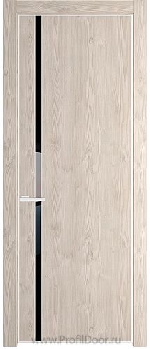 Дверь Profil Doors 21NE цвет Каштан Светлый кромка Белый матовый RAL9003 стекло Lacobel Черный лак