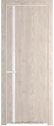 Дверь Profil Doors 21NE цвет Каштан Светлый кромка Белый матовый RAL9003 стекло Lacobel лак Классик