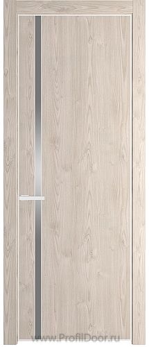 Дверь Profil Doors 21NE цвет Каштан Светлый кромка Белый матовый RAL9003 стекло Lacobel Серебро Матлак