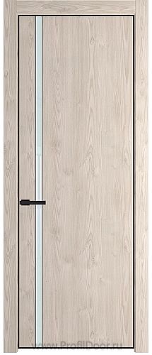 Дверь Profil Doors 21NE цвет Каштан Светлый кромка Черный матовый RAL9005 стекло Lacobel Белый лак