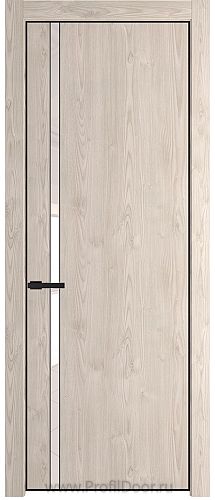 Дверь Profil Doors 21NE цвет Каштан Светлый кромка Черный матовый RAL9005 стекло Lacobel Перламутровый лак