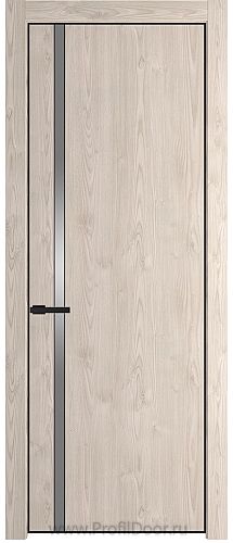 Дверь Profil Doors 21NE цвет Каштан Светлый кромка Черный матовый RAL9005 стекло Lacobel Серебро Матлак