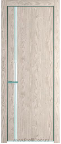 Дверь Profil Doors 21NE цвет Каштан Светлый кромка Мята стекло Lacobel Белый лак