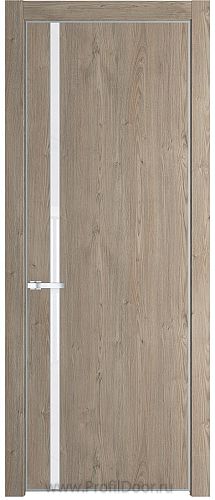 Дверь Profil Doors 21NE цвет Каштан Темный кромка Серебро стекло Lacobel лак Классик