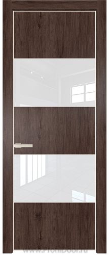 Дверь Profil Doors 22NE цвет Дуб Тобакко кромка Крем Магнолия стекло Lacobel лак Классик