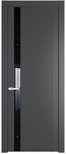Дверь Profil Doors 1.2P цвет Графит стекло Lacobel Черный Лак