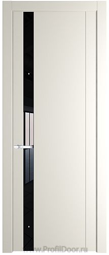 Дверь Profil Doors 1.2P цвет Перламутровый Белый стекло Lacobel Черный Лак