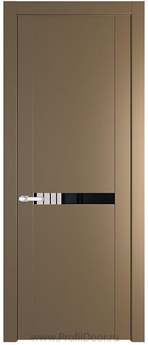 Дверь Profil Doors 1.4P цвет Перламутровый Золото стекло Lacobel Черный Лак