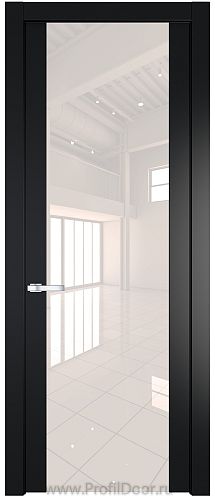 Дверь Profil Doors 1.7P цвет Блэк стекло Lacobel Перламутровый Лак
