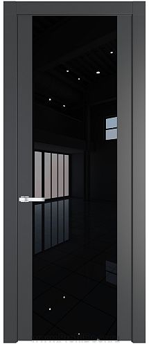 Дверь Profil Doors 1.7P цвет Графит стекло Lacobel Черный Лак