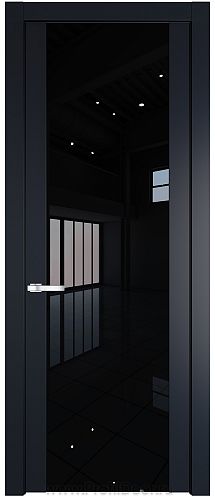 Дверь Profil Doors 1.7P цвет Нэви Блу стекло Lacobel Черный Лак