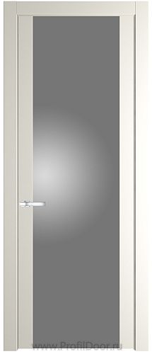 Дверь Profil Doors 1.7P цвет Перламутровый Белый стекло Lacobel Серебрянный Лак