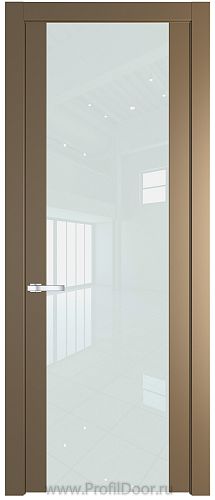 Дверь Profil Doors 1.7P цвет Перламутровый Золото стекло Lacobel Белый Лак