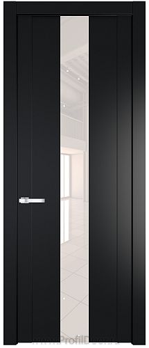 Дверь Profil Doors 1.9P цвет Блэк стекло Lacobel Перламутровый Лак