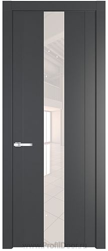 Дверь Profil Doors 1.9P цвет Графит стекло Lacobel Перламутровый Лак