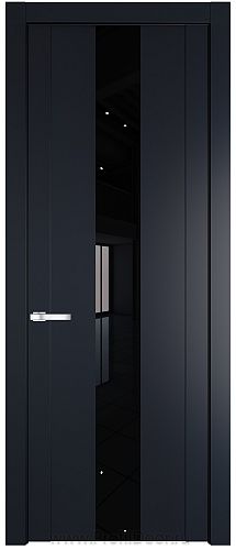 Дверь Profil Doors 1.9P цвет Нэви Блу стекло Lacobel Черный Лак