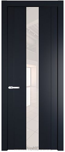 Дверь Profil Doors 1.9P цвет Нэви Блу стекло Lacobel Перламутровый Лак