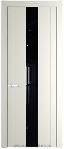 Дверь Profil Doors 1.9P цвет Перламутровый Белый стекло Lacobel Черный Лак