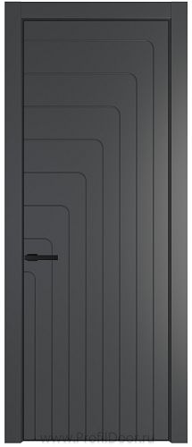 Дверь Profil Doors 10PA цвет Графит (Pantone 425С) цвет профиля Черный матовый RAL9005